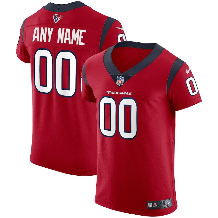 Men Houston Texans Nike Red Vapor Elite Custom NFL Jersey->->Custom Jersey